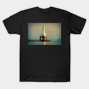 Fishing Off the Port Washington Lighthouse Jetty T-Shirt